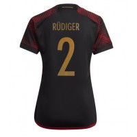 Deutschland Antonio Rudiger #2 Fußballbekleidung Auswärtstrikot Damen WM 2022 Kurzarm